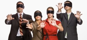 blindfolded people